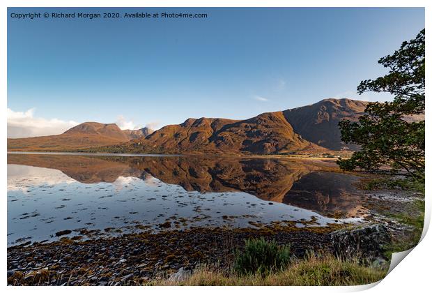 Torridon  Mountains Reflection Print by Richard Morgan