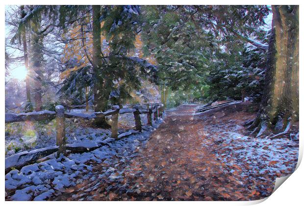 Apley Woods Painting Print by simon alun hark