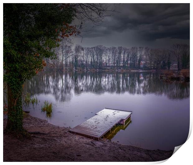 Apley Woods Lake  Print by simon alun hark