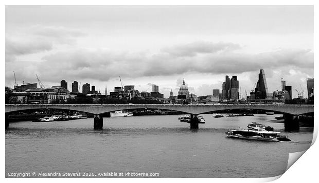 Waterloo Bridge London Print by Alexandra Stevens