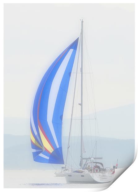 Lonely Yacht Two Print by Matt Johnston