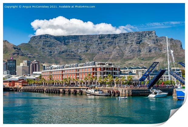 Table Mountain from Victoria and Alfred Waterfront Print by Angus McComiskey