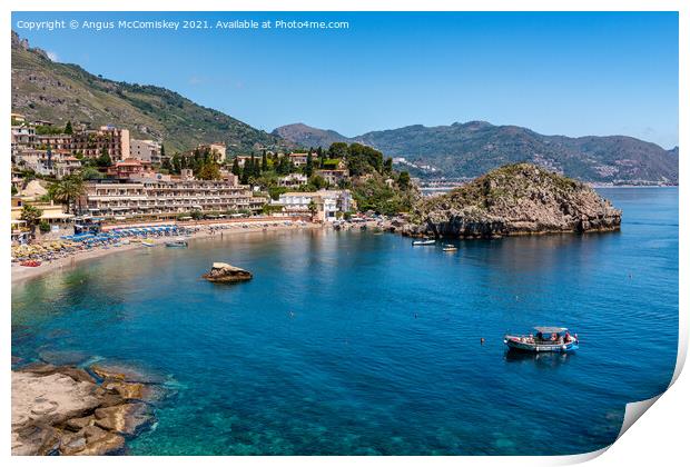 Bay of Mazzaro, Taormina, Sicily Print by Angus McComiskey