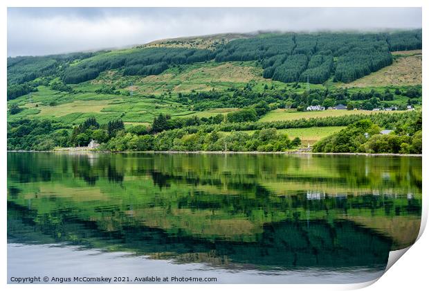Reflections on Loch Tay, Perthshire Print by Angus McComiskey