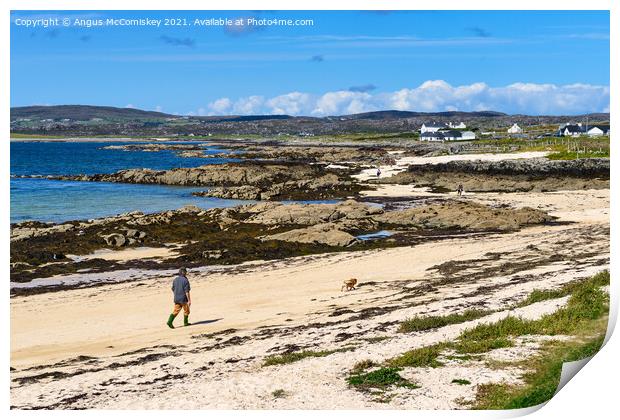 Sandy beach at Mannin Bay, County Galway, Ireland Print by Angus McComiskey