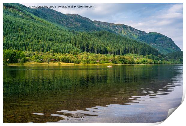 Paddle boarder on Loch Lubnaig Print by Angus McComiskey