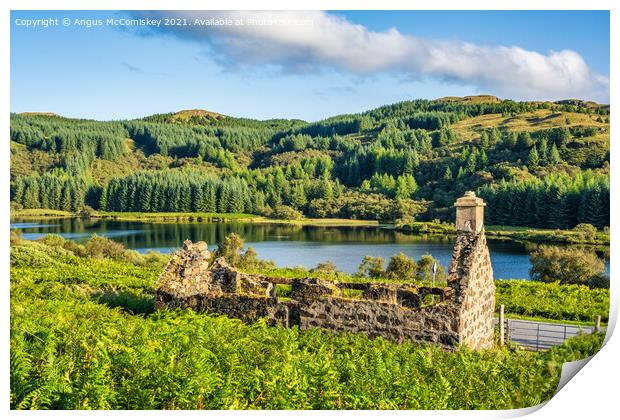 Ruined cottage with stunning view Print by Angus McComiskey