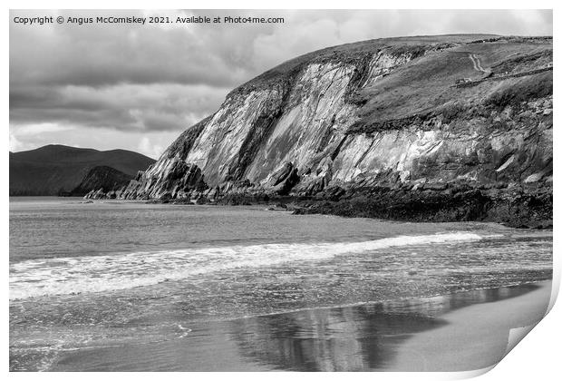 Dunmore Head Cliffs on the Dingle Peninsula mono Print by Angus McComiskey