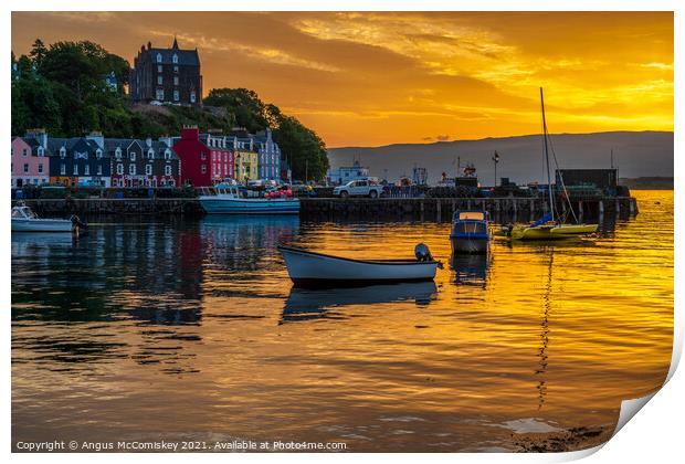 Sunrise at Fisherman’s Pier in Tobermory Print by Angus McComiskey