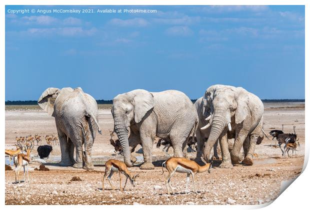 Ghost elephant dance Print by Angus McComiskey