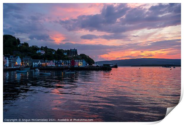 Daybreak at Tobermory harbour Print by Angus McComiskey