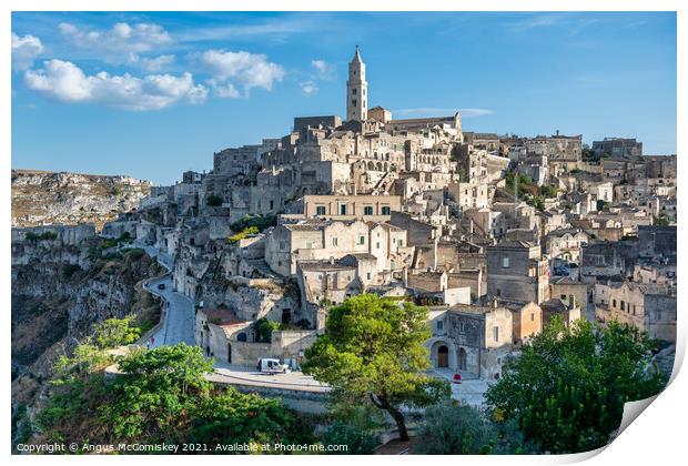 Classic view of Sassi District of Matera Print by Angus McComiskey