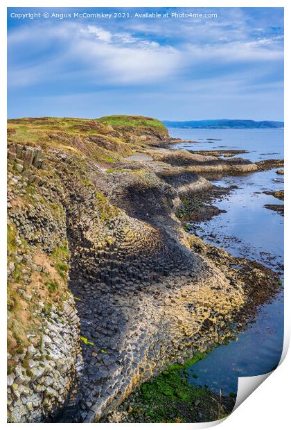 Basalt rock formation on east coast of Staffa Print by Angus McComiskey