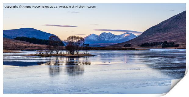 Frozen Loch Droma with An Teallach in distance Print by Angus McComiskey