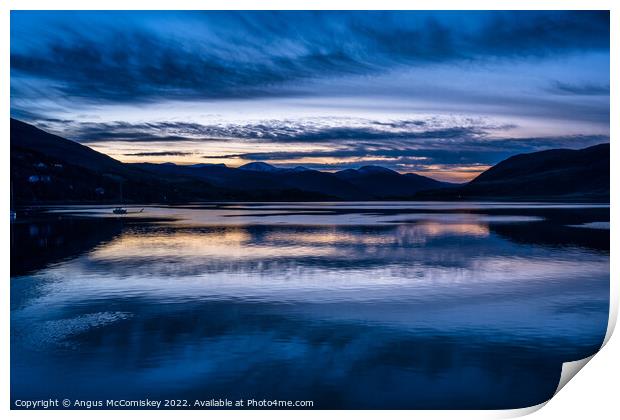 Dawn breaks across Loch Broom Print by Angus McComiskey