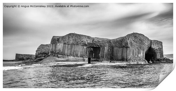 Isle of Staffa panorama mono Print by Angus McComiskey
