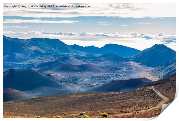 Sliding sands trail Haleakala crater, Maui, Hawaii Print by Angus McComiskey