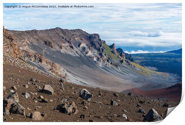 Volcanic landscape #2 Haleakala crater Maui Hawaii Print by Angus McComiskey