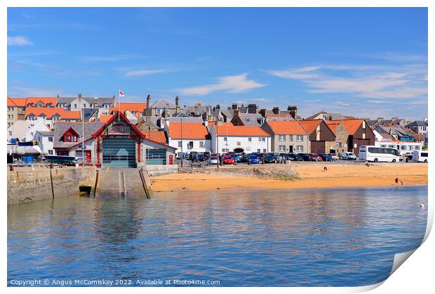 Lifeboat station Anstruther harbour, Fife Print by Angus McComiskey