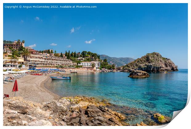 Mazzaro Beach, Taormina, Sicily Print by Angus McComiskey