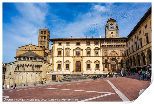 Piazza Grande in Arezzo, Tuscany, Italy Print by Angus McComiskey