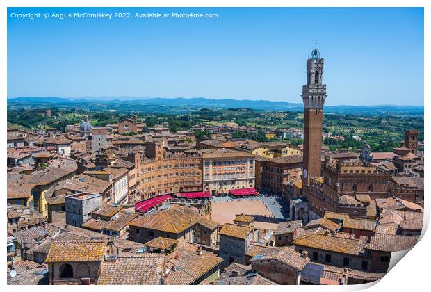 Piazza del Campo in Siena, Tuscany, Italy Print by Angus McComiskey