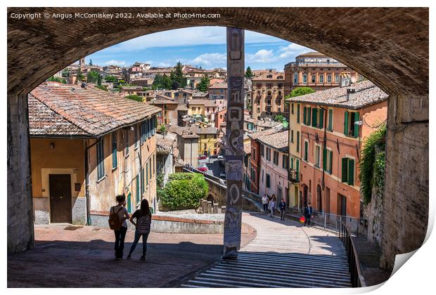 View from under the bridge in Perugia, Umbria Print by Angus McComiskey
