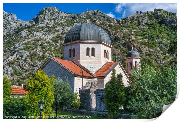 Dome of Saint Nicholas Church in Kotor, Montenegro Print by Angus McComiskey