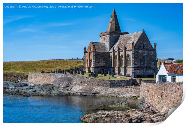St Monans Auld Kirk in East Neuk of Fife, Scotland Print by Angus McComiskey