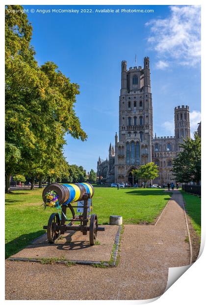 Crimean cannon at Ely Cathedral Print by Angus McComiskey