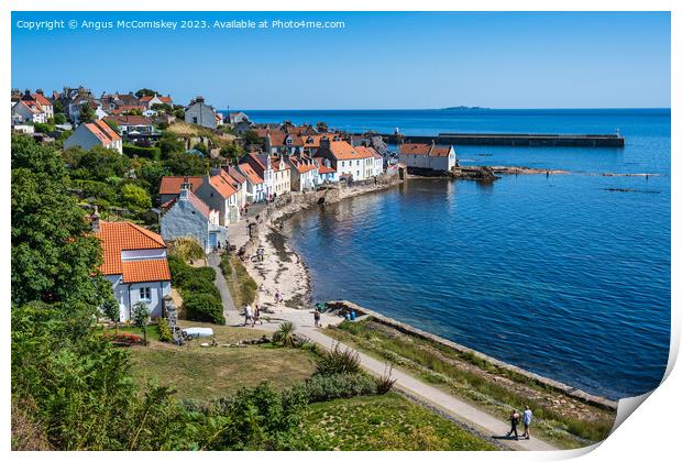 Seafront houses in Pittenweem in East Neuk of Fife Print by Angus McComiskey