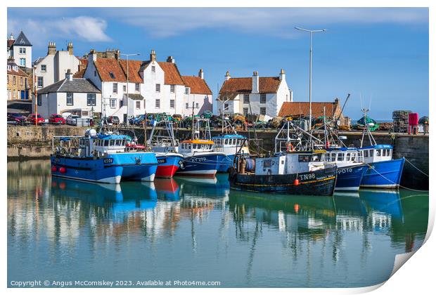 Fishing boats in Pittenweem harbour Print by Angus McComiskey