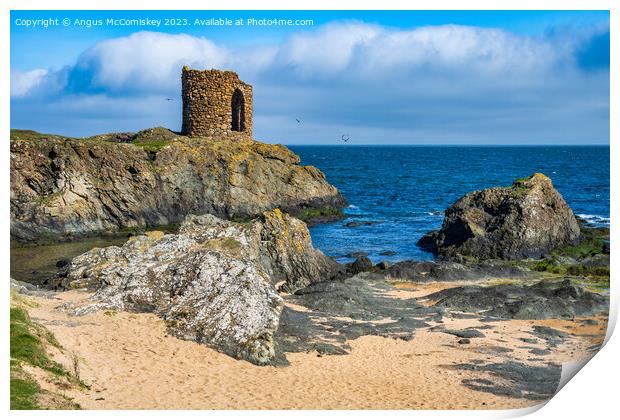 Lady’s Tower on the Fife Coastal Path near Elie Print by Angus McComiskey