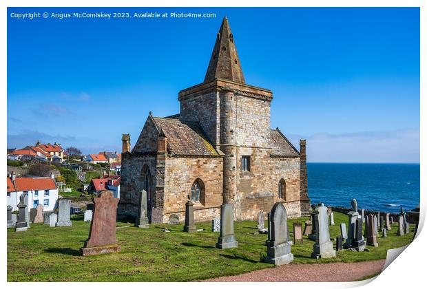 St Monans Auld Kirk and Kirkyard East Neuk of Fife Print by Angus McComiskey