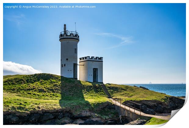 Elie Ness Lighthouse, East Neuk of Fife Print by Angus McComiskey
