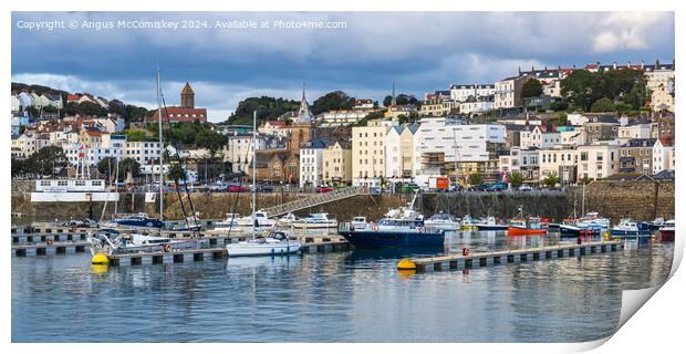 St Peter Port waterfront Guernsey, Channel Islands Print by Angus McComiskey