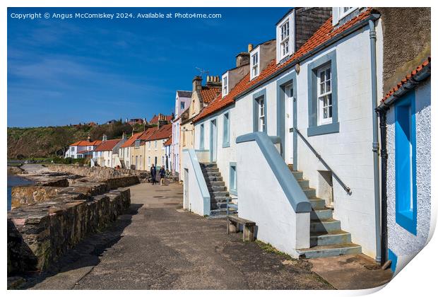 Colourful seafront houses in Pittenweem Print by Angus McComiskey