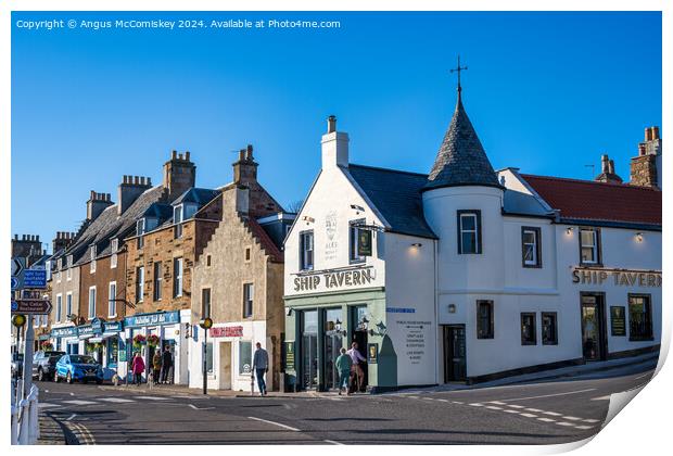 The Ship Tavern on seafront of Anstruther in Fife Print by Angus McComiskey