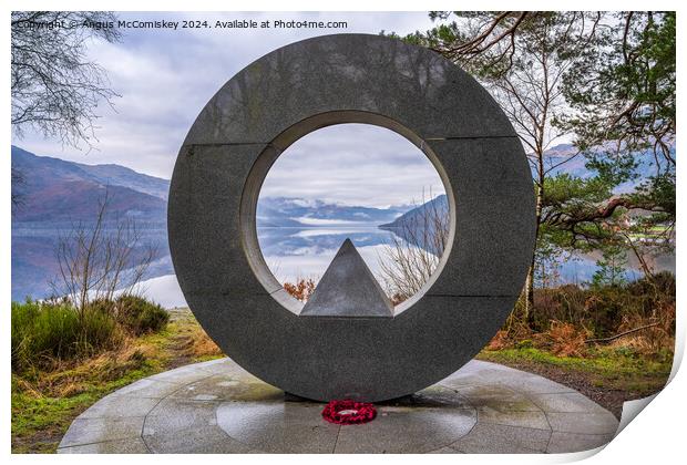 Loch Lomond National Park Memorial at Rowardennan Print by Angus McComiskey