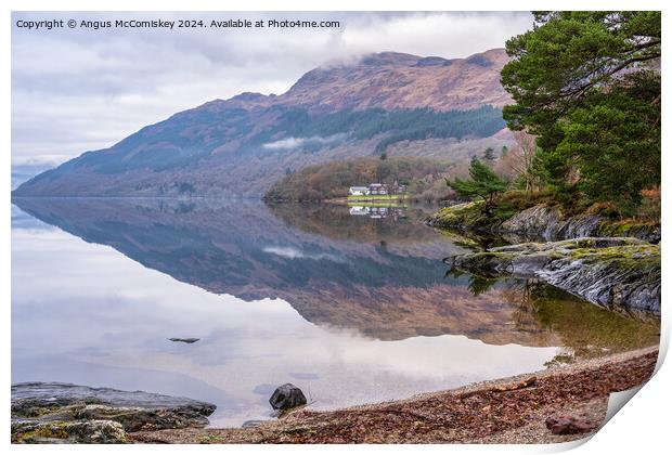 Winter reflections from the beach at Rowardennan Print by Angus McComiskey