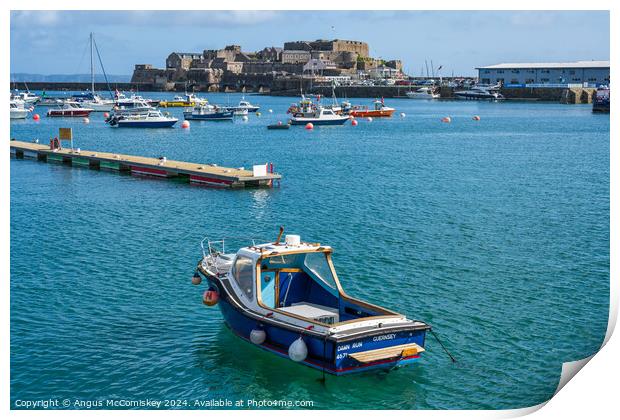 Castle Cornet from St Peter Port harbour, Guernsey Print by Angus McComiskey