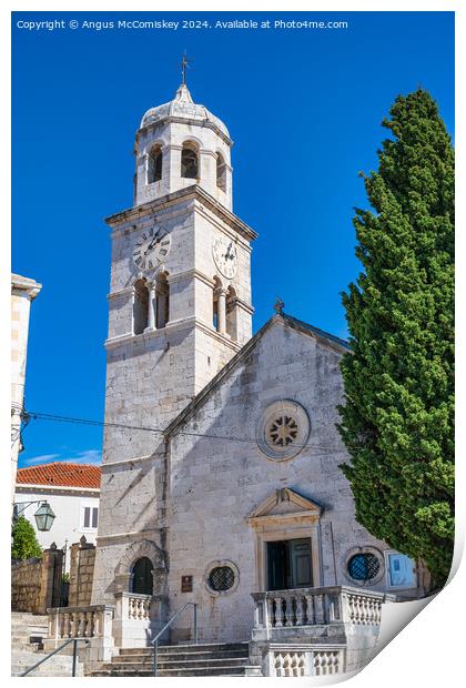 Church of St Nicholas in Cavtat, Croatia Print by Angus McComiskey