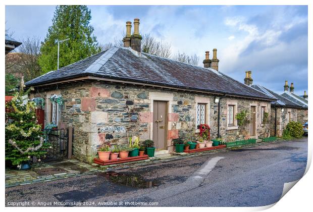 Cottages on Pier Road in Luss, Scotland Print by Angus McComiskey