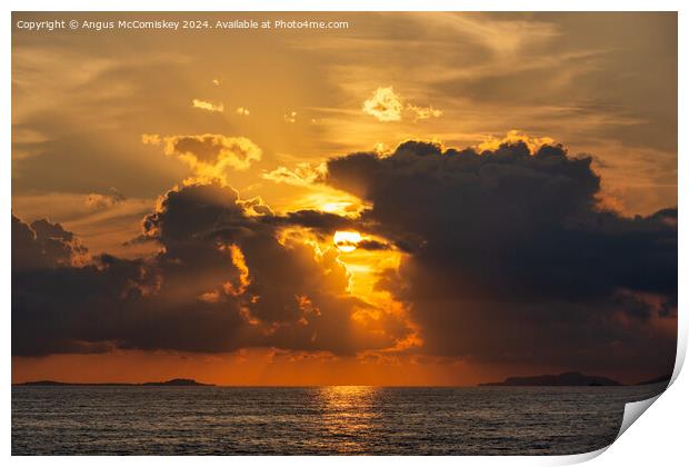 Dramatic sunset on the Bay of Naples, Italy Print by Angus McComiskey