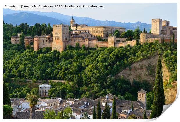 Alhambra Palace at daybreak Print by Angus McComiskey