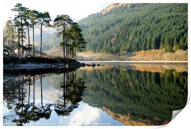 Winter reflections on Loch Eck Print by Angus McComiskey