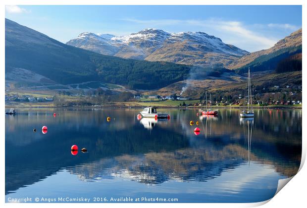 Loch Goil reflections Print by Angus McComiskey