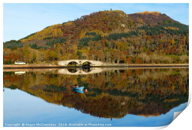 Autumn reflections on Loch Fyne Print by Angus McComiskey