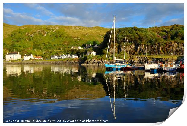 Yacht marina at Mallaig Print by Angus McComiskey