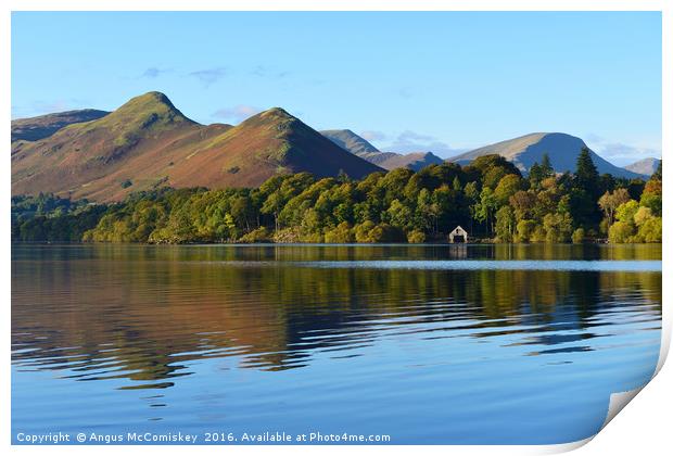 Early morning reflections Derwentwater / Catbells Print by Angus McComiskey
